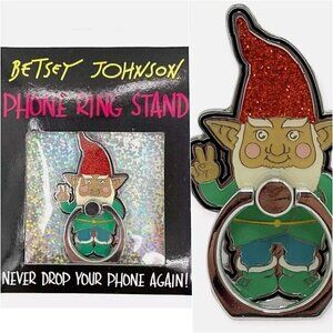 Betsey Johnson Cell Phone Ring Stand Christmas Elf Gnome Christmas Holiday Gifts